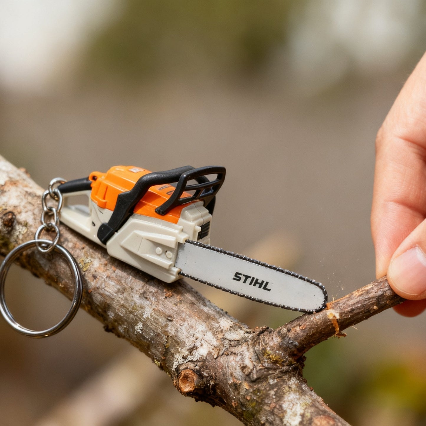 Chainsaw Keychain | Functional Cutting Key Ring