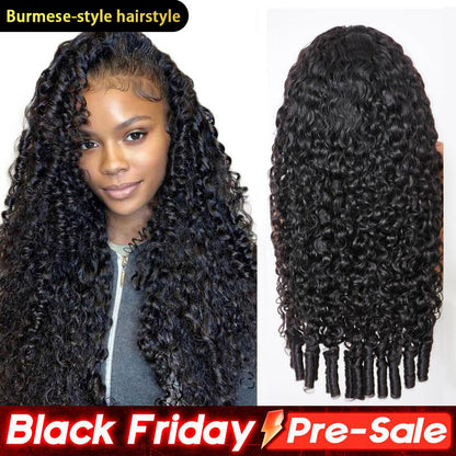 ✨Ends Today: 70% OFF!  Pre-Cut Lace Kinky Straight 360 Full Lace Frontal Glueless Wig With Invisi Drawstring Pre Plucked Human Hair Wig